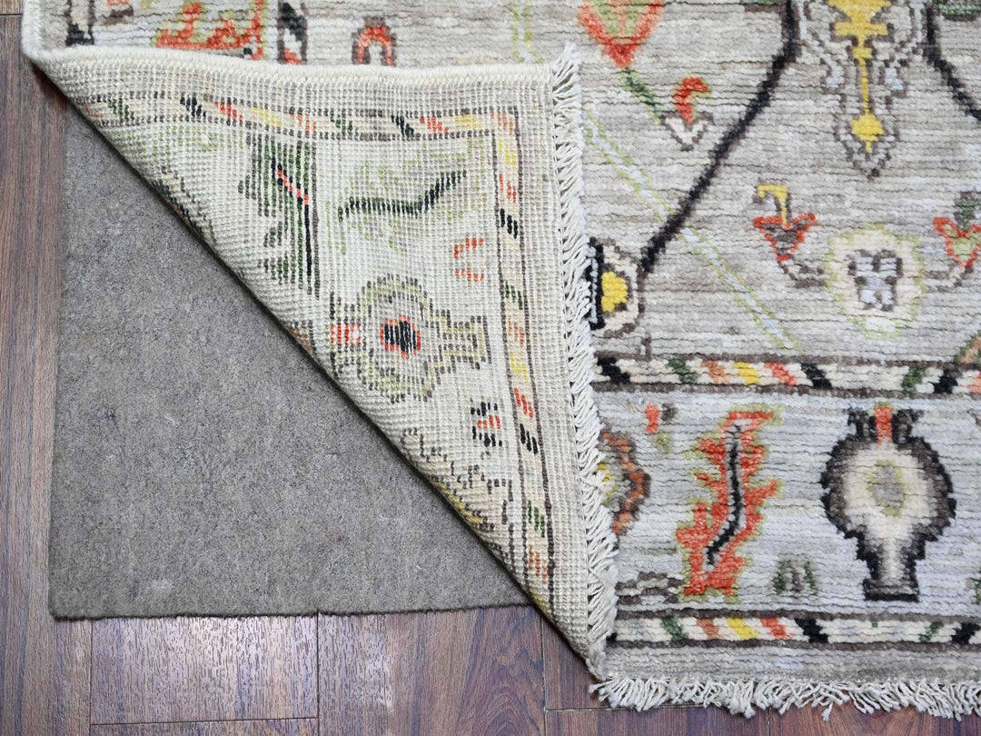 4'0" x 9'10" New Hand Knotted Grey Wool Runner Oriental Rug - MOA10273588