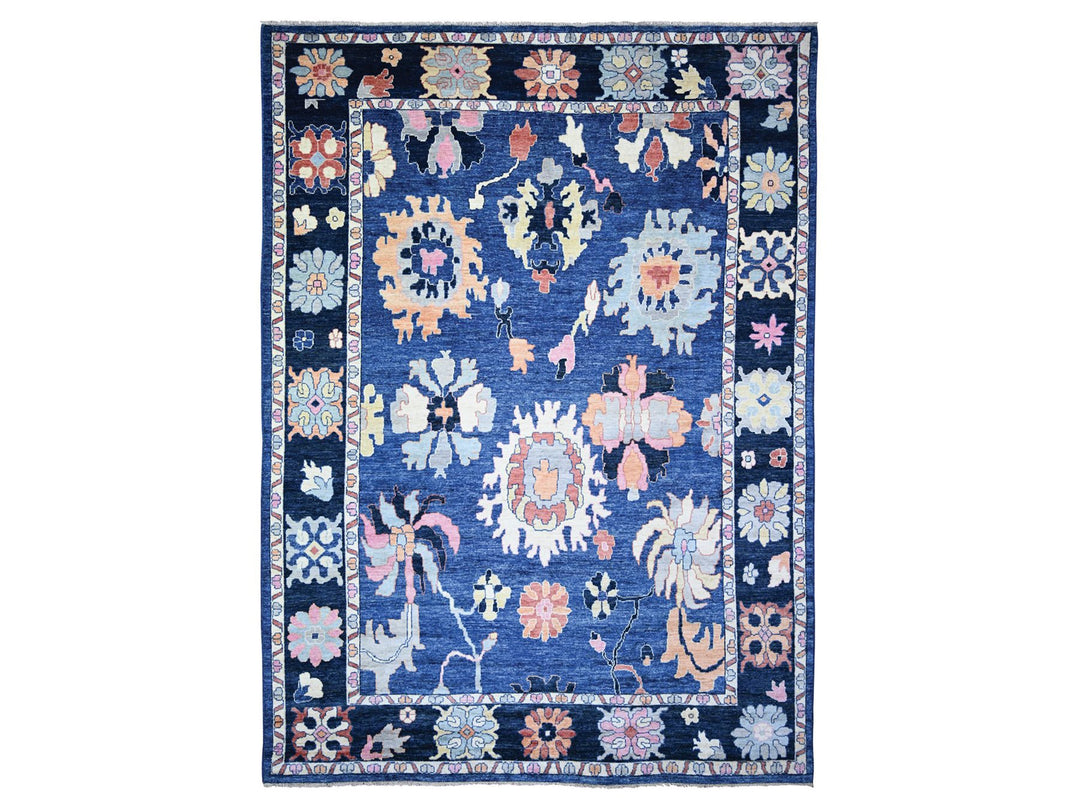 10'0" x 13'9" New Hand Knotted Blue Wool Rectangle Oriental Rug - MOA10273596