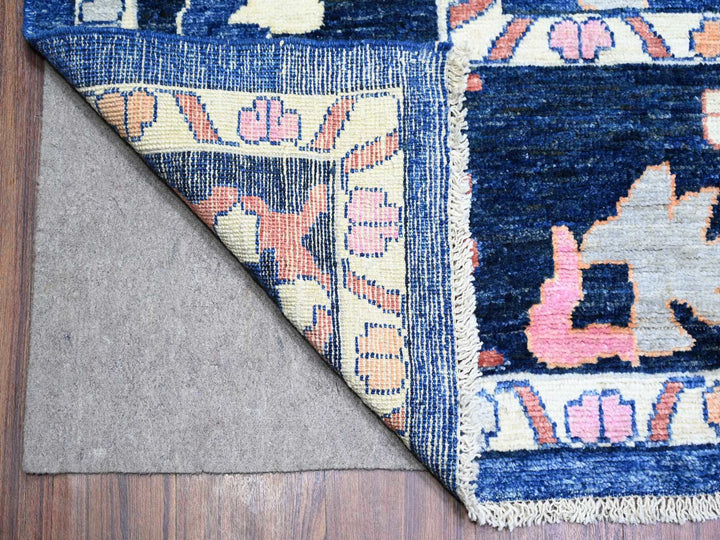 10'0" x 13'9" New Hand Knotted Blue Wool Rectangle Oriental Rug - MOA10273596