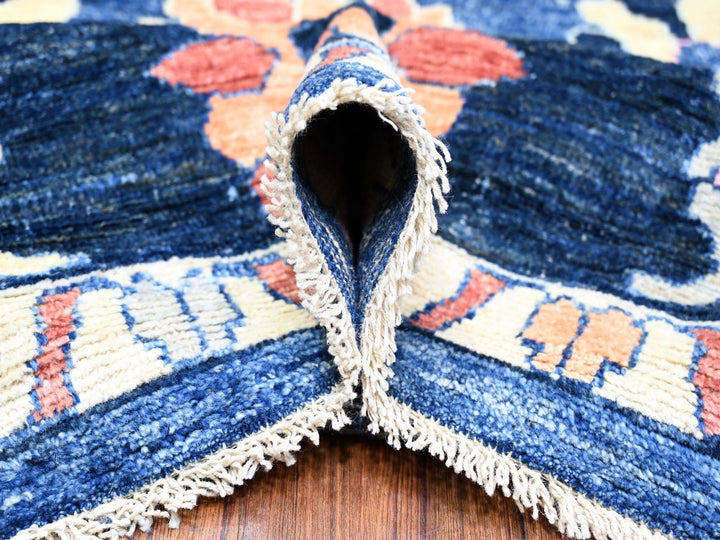10'0" x 13'9" New Hand Knotted Blue Wool Rectangle Oriental Rug - MOA10273596