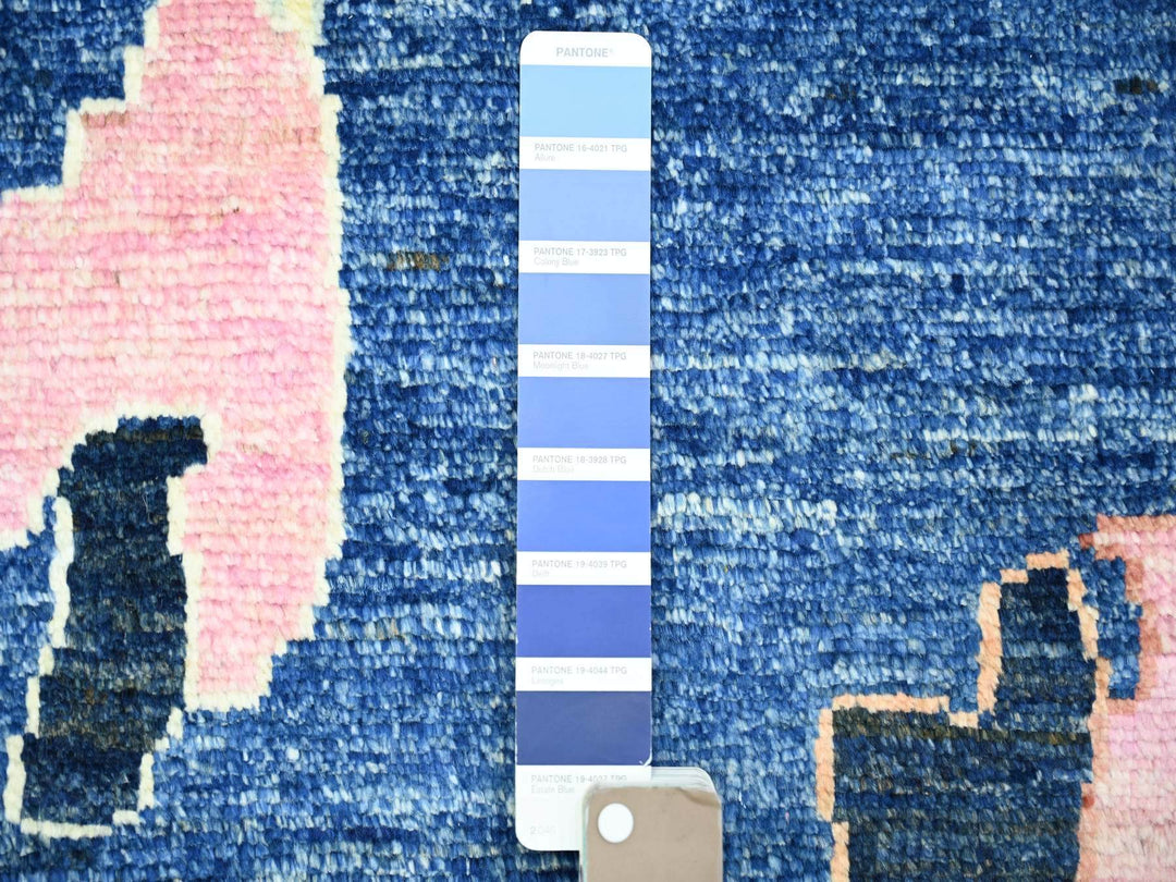 10'0" x 13'9" New Hand Knotted Blue Wool Rectangle Oriental Rug - MOA10273596