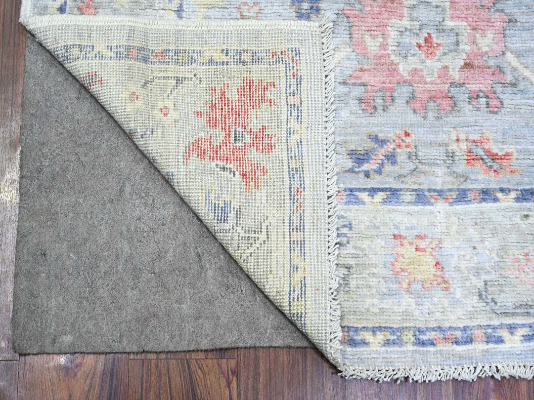 4'0" x 10'0" New Hand Knotted Grey Wool Runner Oriental Rug - MOA10273597