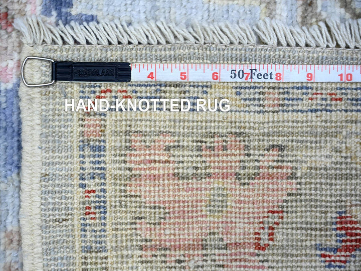 4'0" x 10'0" New Hand Knotted Grey Wool Runner Oriental Rug - MOA10273597