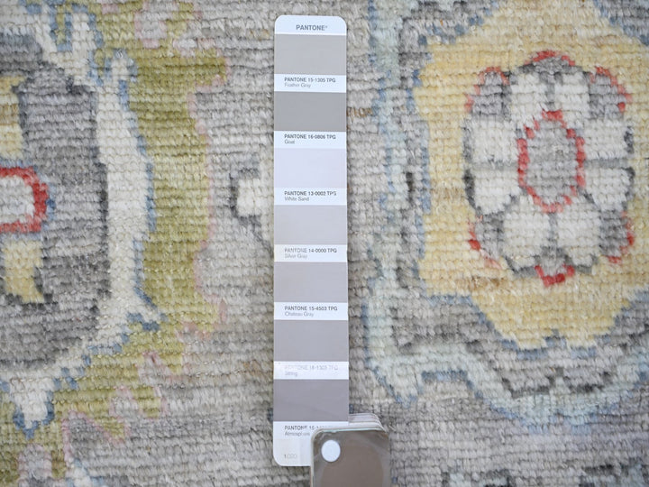6'1" x 9'0" New Hand Knotted Grey Wool Rectangle Oriental Rug - MOA10273611