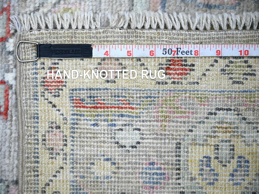 6'1" x 9'0" New Hand Knotted Grey Wool Rectangle Oriental Rug - MOA10273611