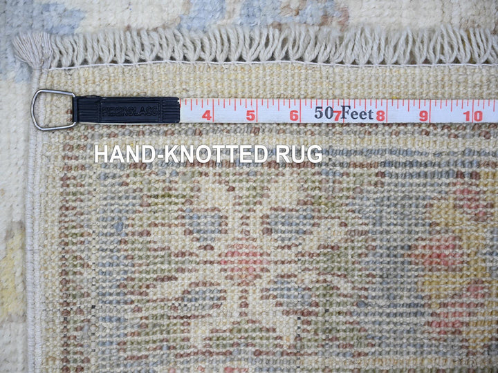 2'8" x 19'1" New Hand Knotted Ivory Wool Runner Oriental Rug - MOA10273648