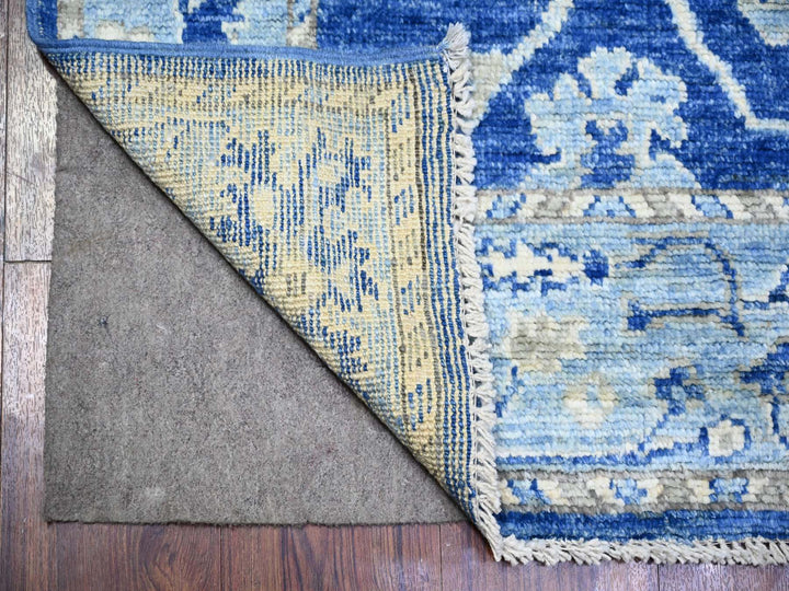 2'9" x 12'0" New Hand Knotted Blue Wool Runner Oriental Rug - MOA10273650