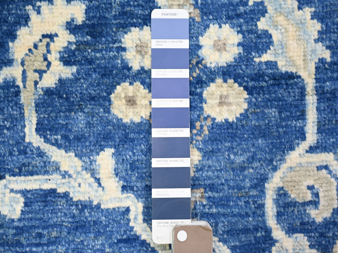 2'9" x 12'0" New Hand Knotted Blue Wool Runner Oriental Rug - MOA10273650