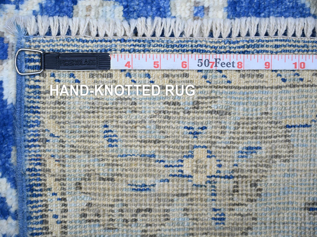 2'9" x 12'0" New Hand Knotted Blue Wool Runner Oriental Rug - MOA10273650