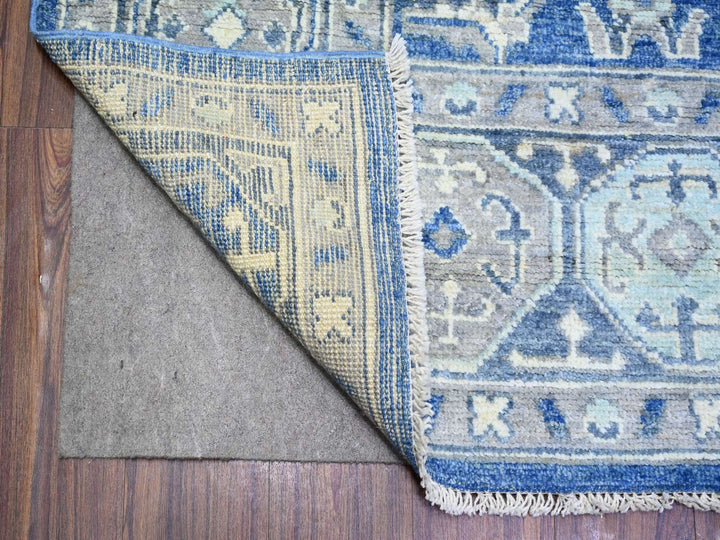 8'0" x 10'1" New Hand Knotted Blue Wool Rectangle Oriental Rug - MOA10273669