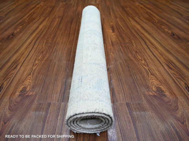 3'1" x 4'10" New Hand Knotted Ivory Wool Rectangle Oriental Rug - MOA10273679