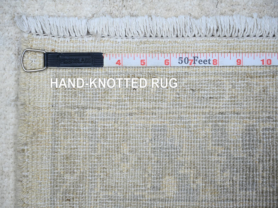 3'1" x 4'10" New Hand Knotted Ivory Wool Rectangle Oriental Rug - MOA10273679