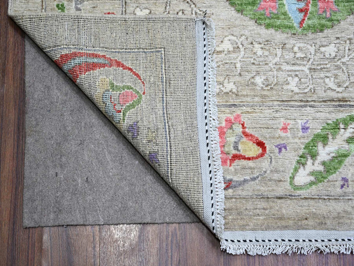 10'1" x 13'8" New Hand Knotted Beige Wool Rectangle Oriental Rug - MOA10273680