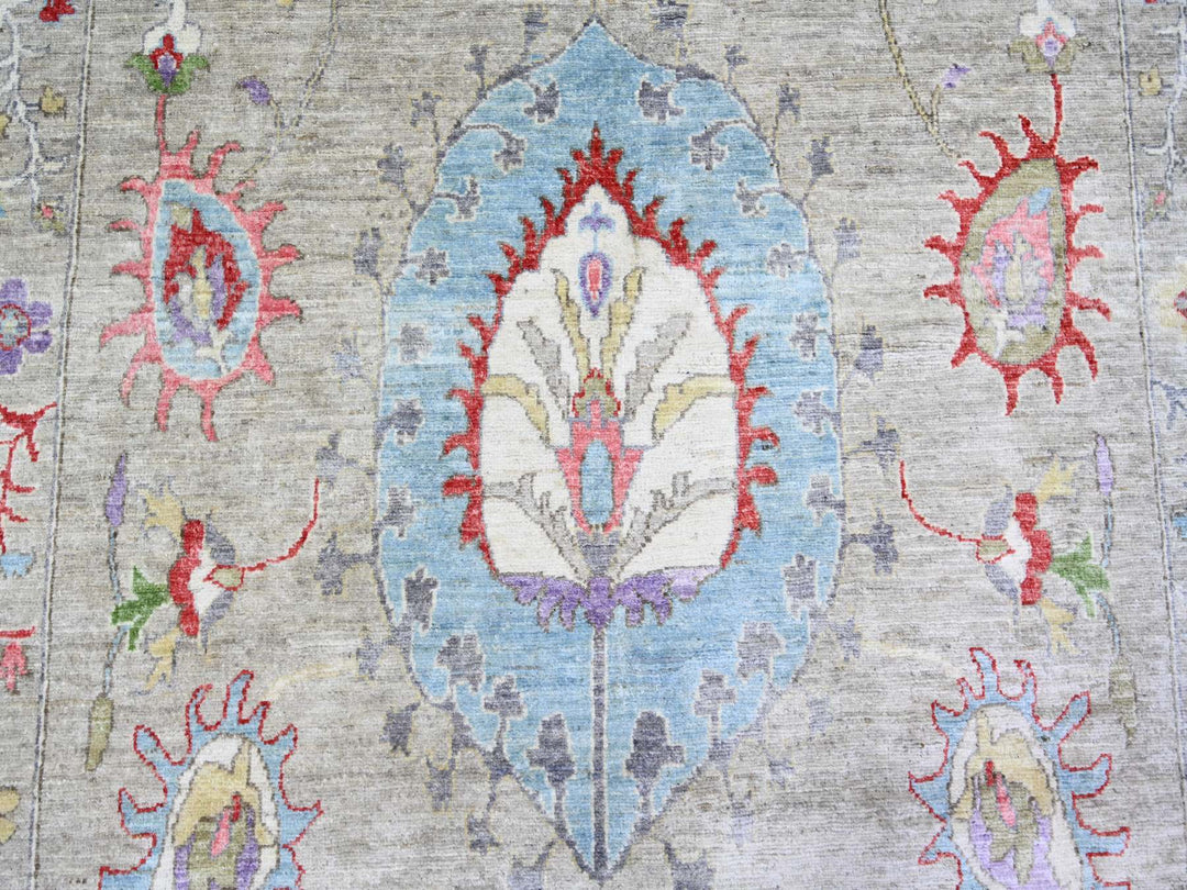 10'1" x 13'8" New Hand Knotted Beige Wool Rectangle Oriental Rug - MOA10273680