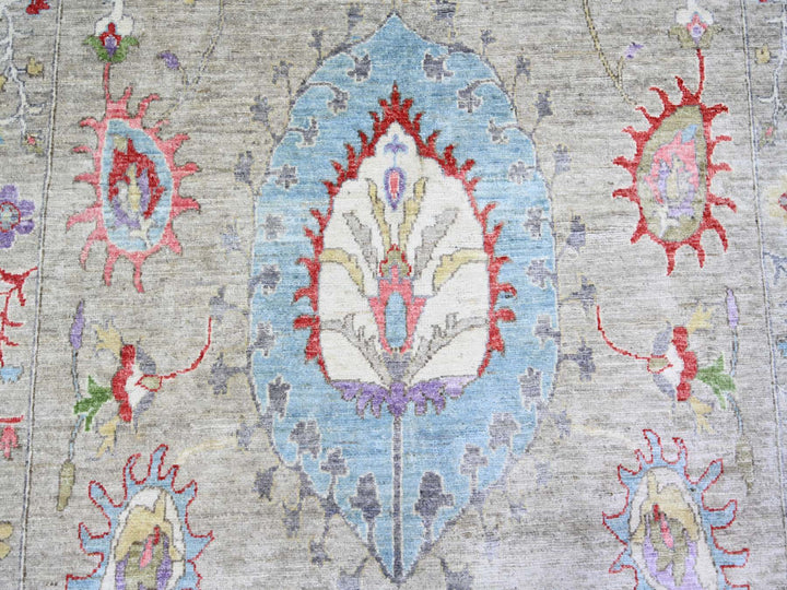 10'1" x 13'8" New Hand Knotted Beige Wool Rectangle Oriental Rug - MOA10273680