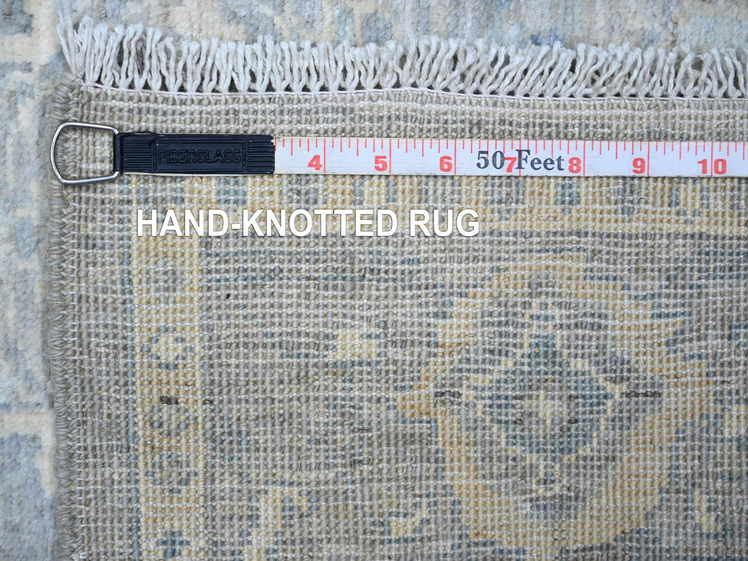 4'0" x 10'0" New Hand Knotted Grey Wool Runner Oriental Rug - MOA10273682
