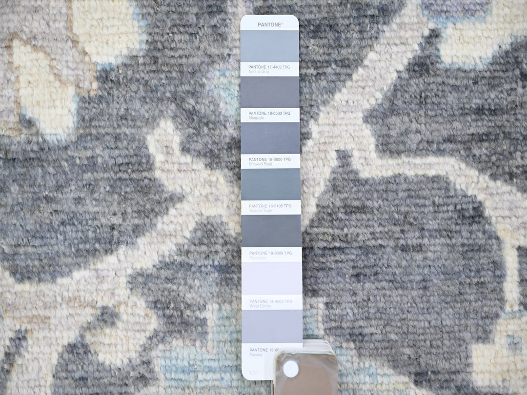 9'0" x 11'8" New Hand Knotted Grey Wool Rectangle Oriental Rug - MOA10273698