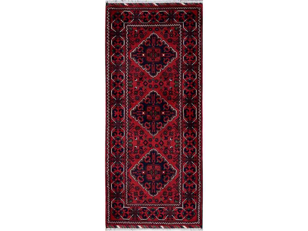 2'3" x 5'0" New Hand Knotted Red Wool Rectangle Oriental Rug - MOA102736