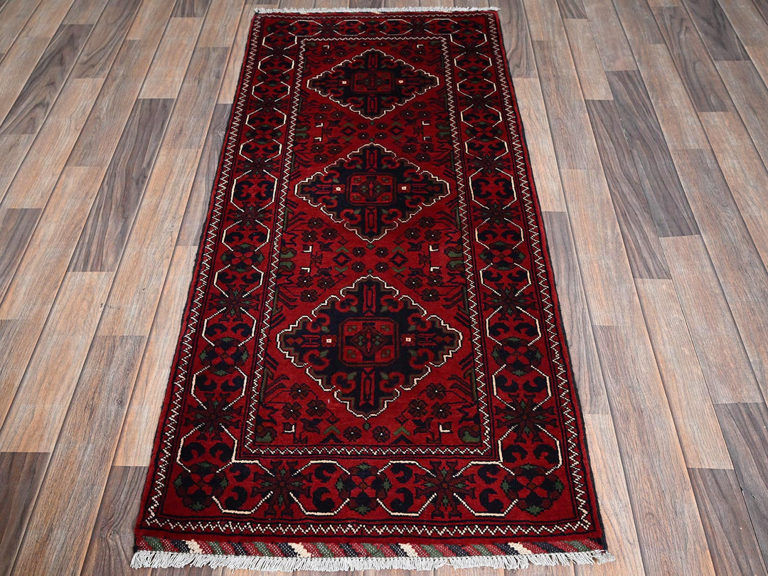 2'3" x 5'0" New Hand Knotted Red Wool Rectangle Oriental Rug - MOA102736