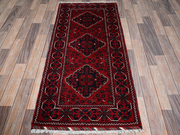 2'3" x 5'0" New Hand Knotted Red Wool Rectangle Oriental Rug - MOA102736