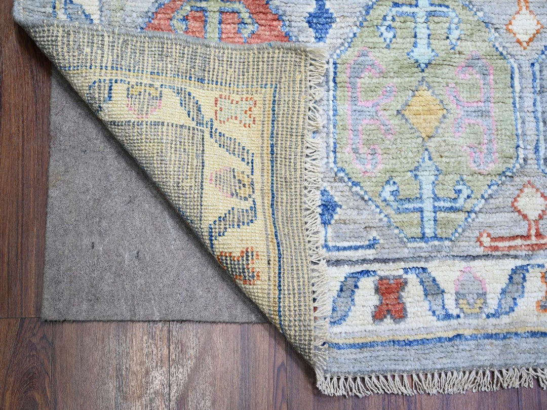 10'1" x 13'9" New Hand Knotted Grey Wool Rectangle Oriental Rug - MOA10273707