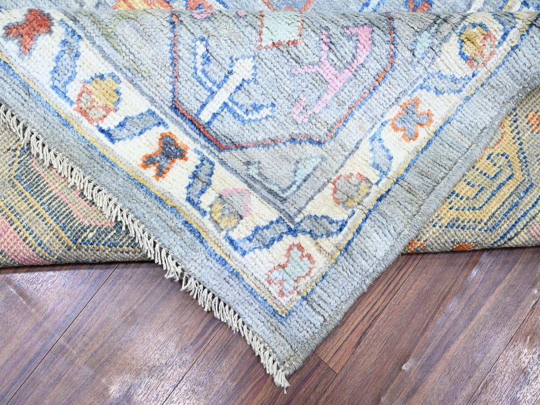 10'1" x 13'9" New Hand Knotted Grey Wool Rectangle Oriental Rug - MOA10273707