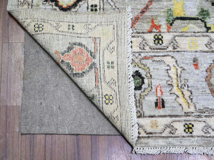 6'0" x 9'1" New Hand Knotted Grey Wool Rectangle Oriental Rug - MOA10273714