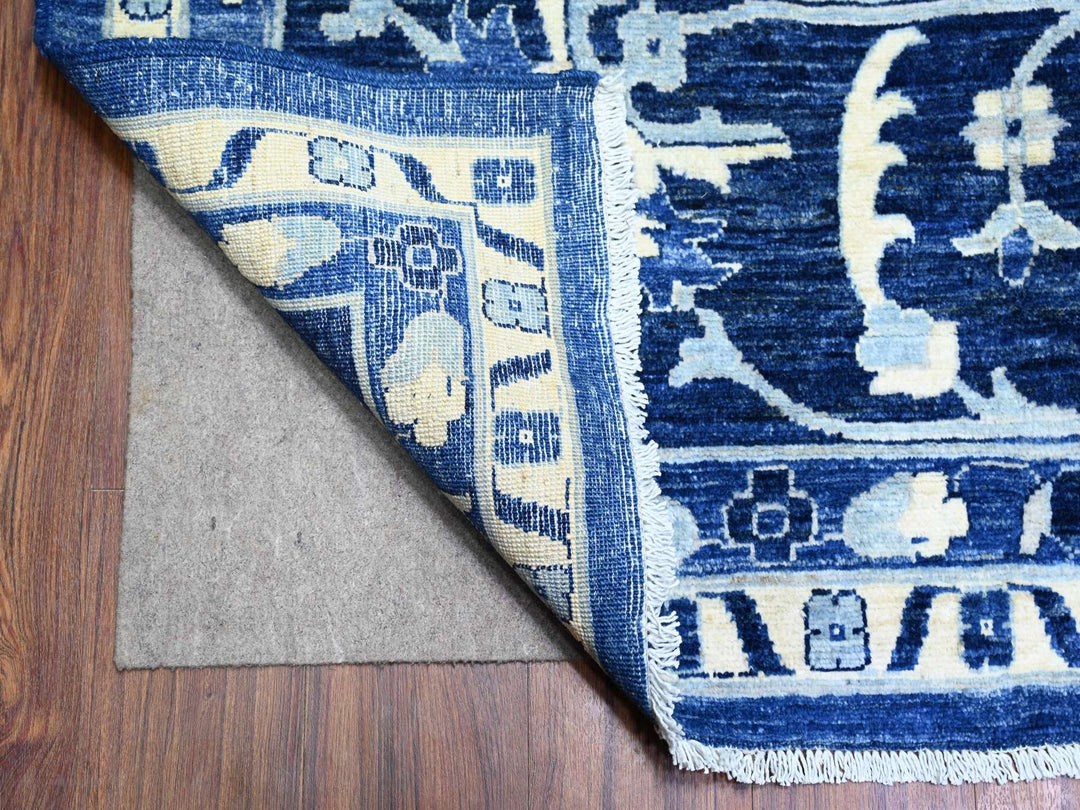 11'8" x 14'4" New Hand Knotted Blue Wool Rectangle Oriental Rug - MOA10273716