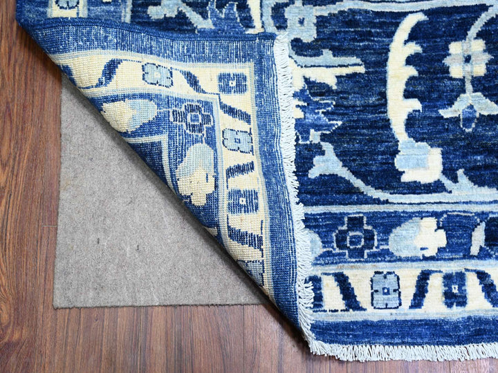 11'8" x 14'4" New Hand Knotted Blue Wool Rectangle Oriental Rug - MOA10273716