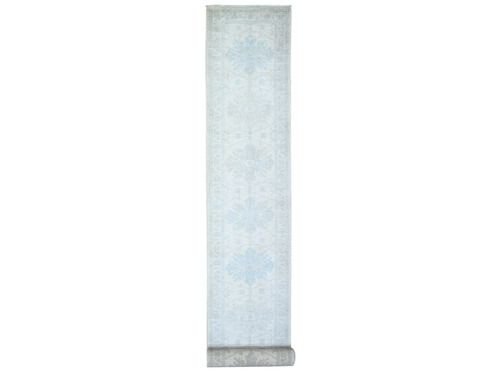 2'8" x 20'5" New Hand Knotted Ivory Wool Runner Oriental Rug - MOA10273729
