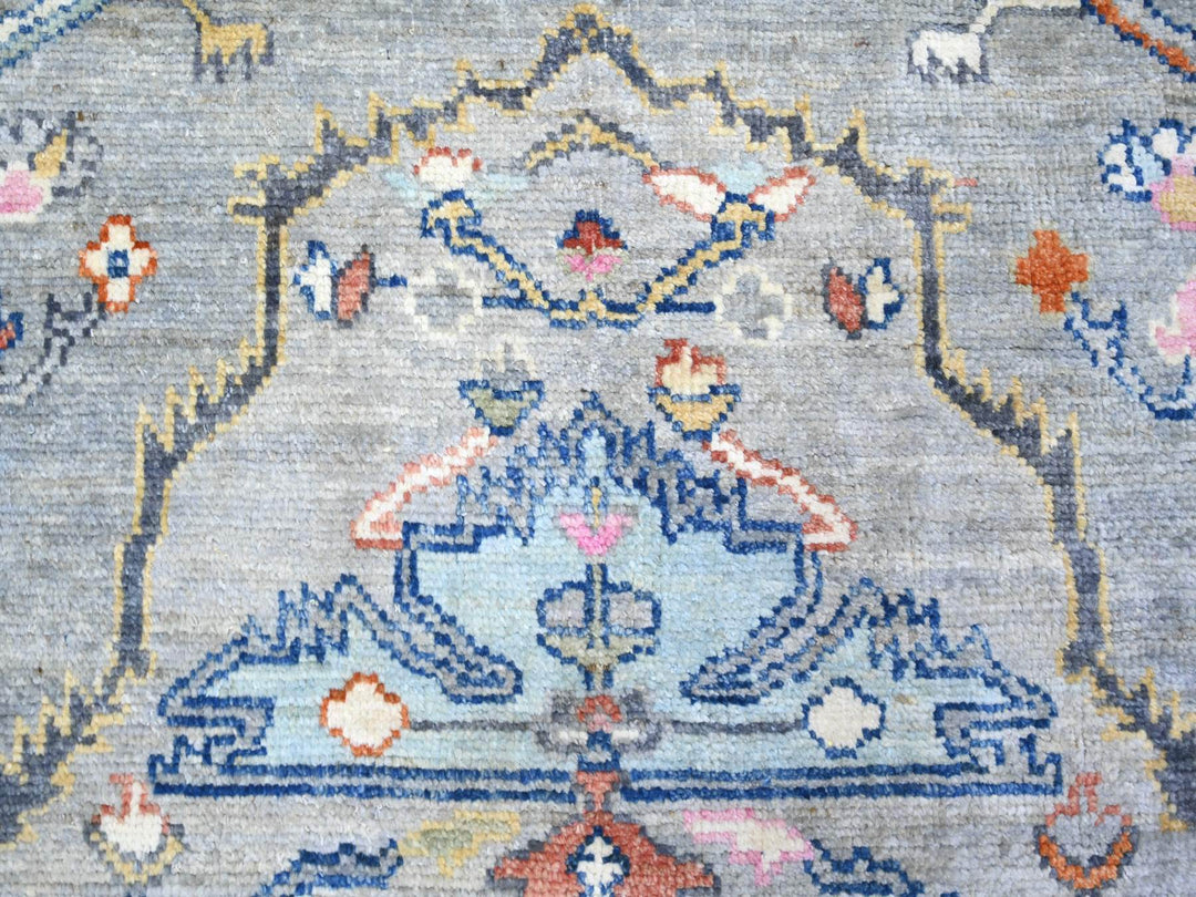 8'3" x 9'9" New Hand Knotted Grey Wool Rectangle Oriental Rug - MOA10273734