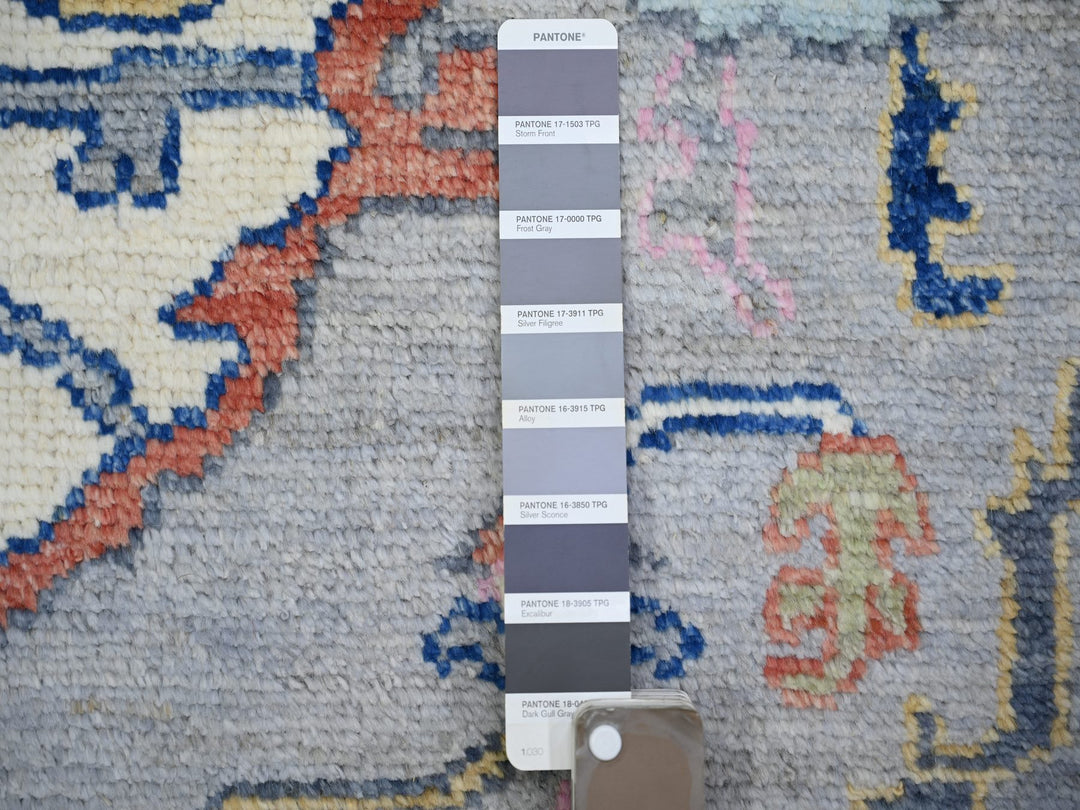 10'3" x 13'7" New Hand Knotted Grey Wool Rectangle Oriental Rug - MOA10273737