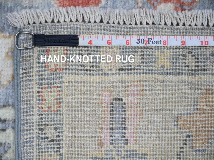 4'1" x 11'7" New Hand Knotted Blue Wool Runner Oriental Rug - MOA10273749
