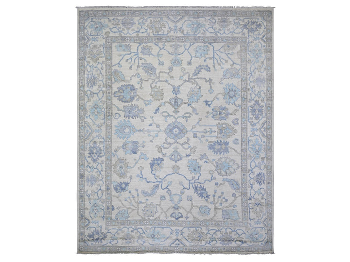 8'0" x 9'10" New Hand Knotted Ivory Wool Rectangle Oriental Rug - MOA10273780
