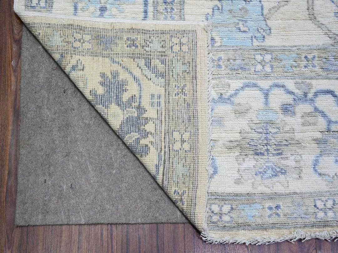 8'0" x 9'10" New Hand Knotted Ivory Wool Rectangle Oriental Rug - MOA10273780