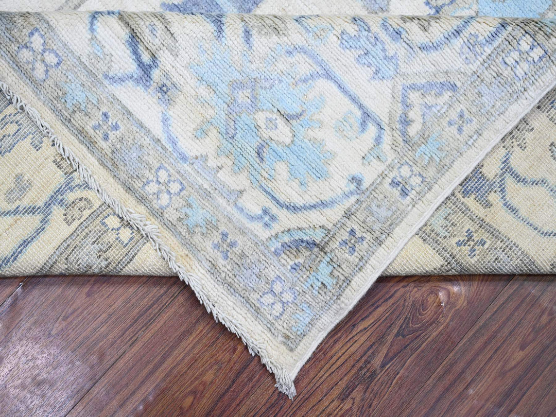 8'0" x 9'10" New Hand Knotted Ivory Wool Rectangle Oriental Rug - MOA10273780