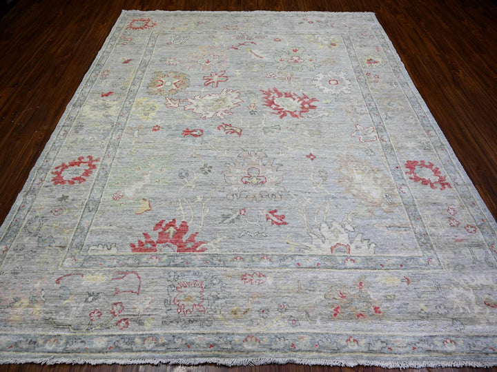 8'3" x 9'8" New Hand Knotted Grey Wool Rectangle Oriental Rug - MOA10273799