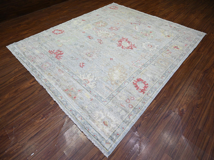 8'3" x 9'8" New Hand Knotted Grey Wool Rectangle Oriental Rug - MOA10273799