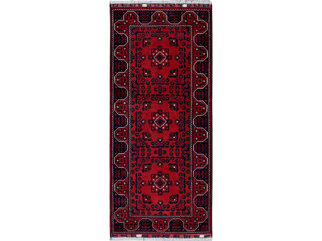 2'3" x 5'0" New Hand Knotted Red Wool Runner Oriental Rug - MOA102737