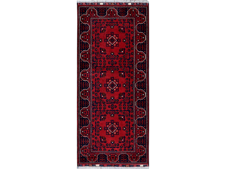 2'3" x 5'0" New Hand Knotted Red Wool Runner Oriental Rug - MOA102737