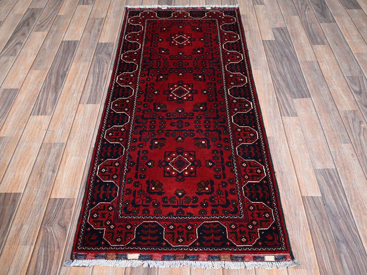 2'3" x 5'0" New Hand Knotted Red Wool Runner Oriental Rug - MOA102737