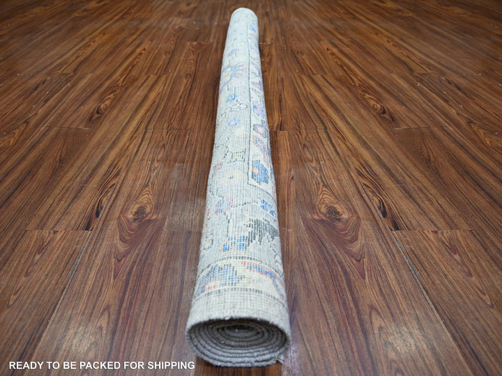 5'10" x 8'8" New Hand Knotted Grey Wool Rectangle Oriental Rug - MOA10273800