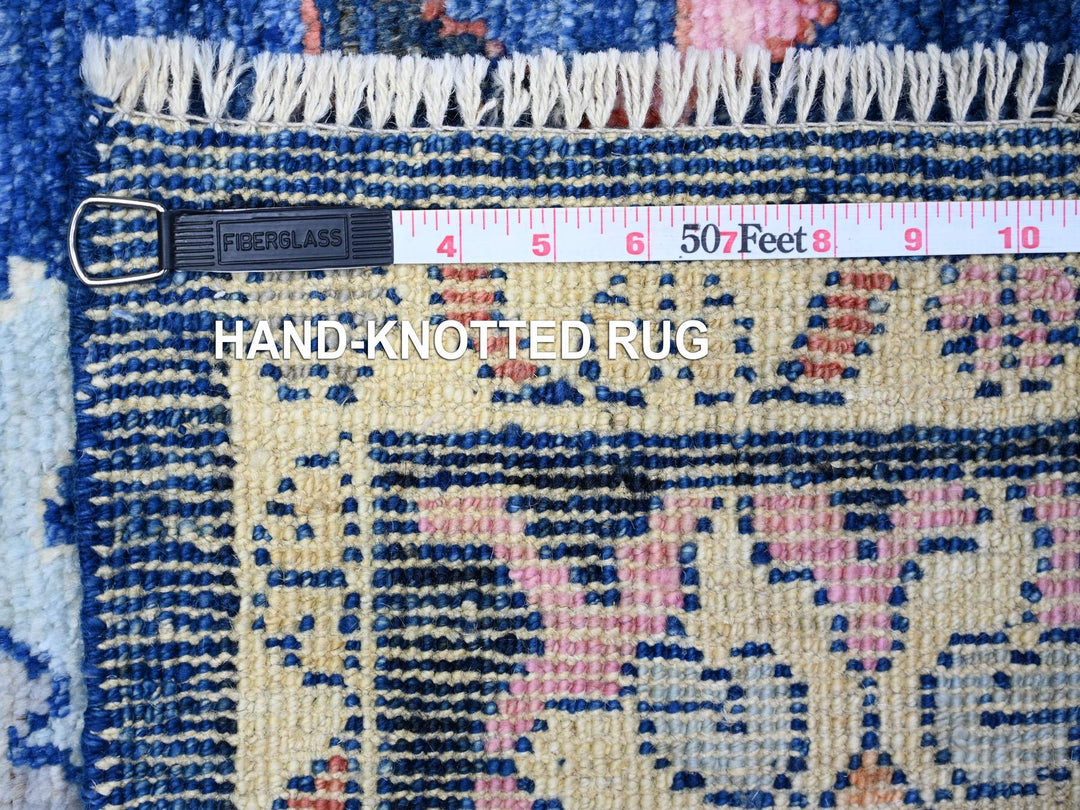 6'2" x 8'10" New Hand Knotted Blue Wool Rectangle Oriental Rug - MOA10273802