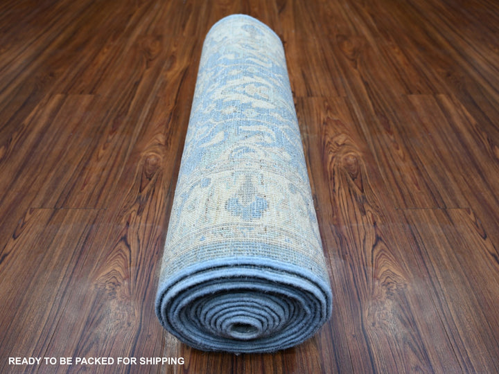 2'5" x 18'10" New Hand Knotted Blue Wool Runner Oriental Rug - MOA10273808