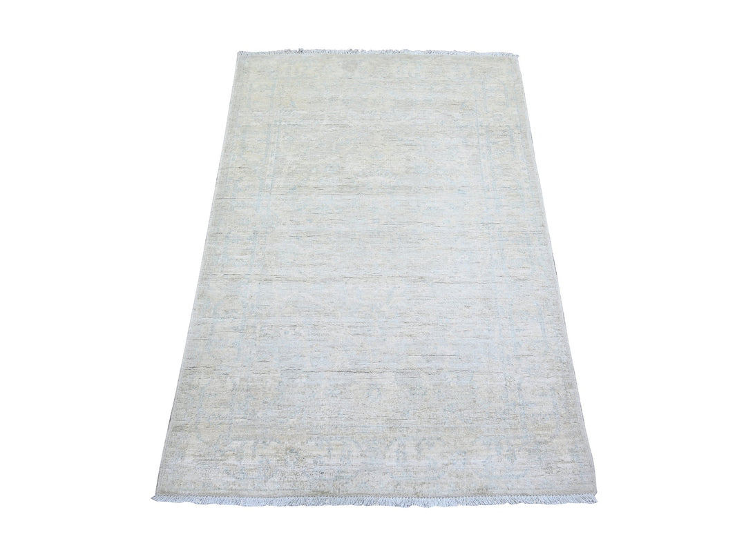 3'0" x 4'9" New Hand Knotted Ivory Wool Rectangle Oriental Rug - MOA10273823