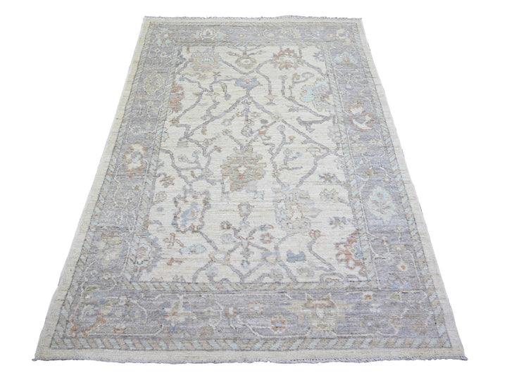 4'0" x 6'1" New Hand Knotted Beige Wool Rectangle Oriental Rug - MOA10273844