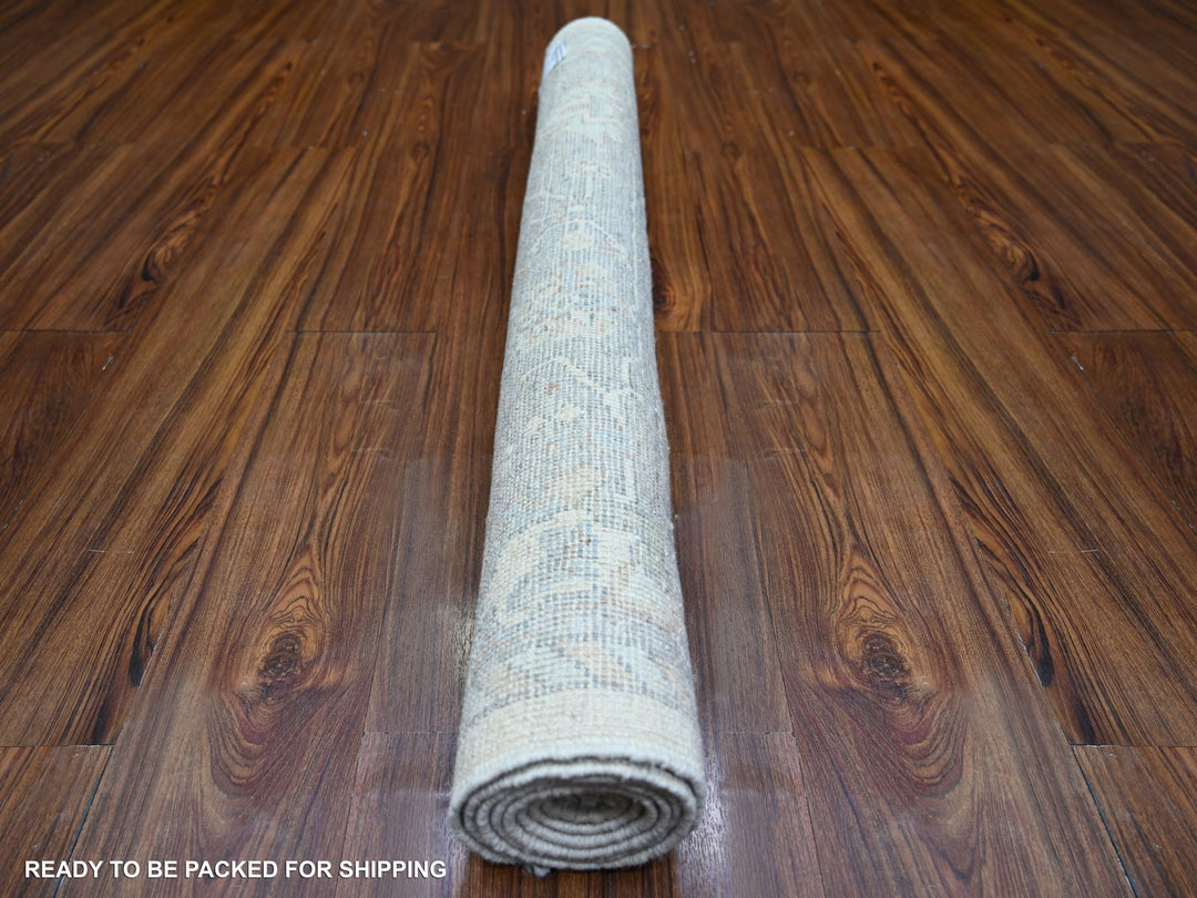 4'0" x 6'1" New Hand Knotted Beige Wool Rectangle Oriental Rug - MOA10273844