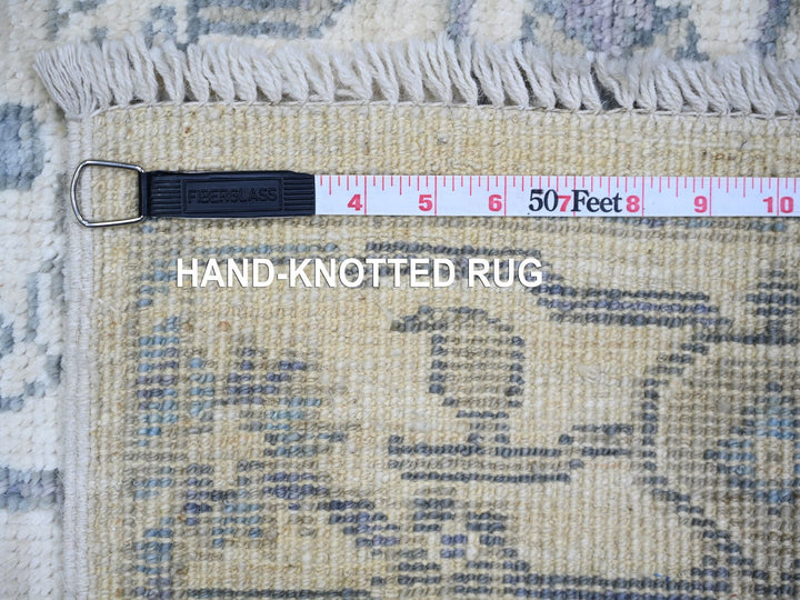 4'0" x 6'0" New Hand Knotted Ivory Wool Rectangle Oriental Rug - MOA10273846