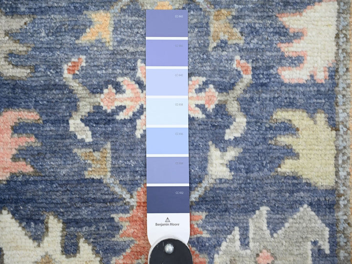 2'9" x 15'8" New Hand Knotted Blue Wool Runner Oriental Rug - MOA10273852
