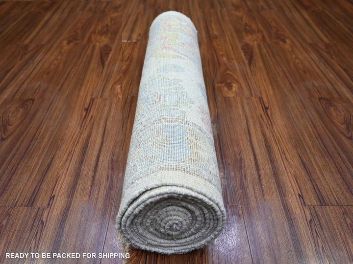 2'10" x 16'0" New Hand Knotted Beige Wool Runner Oriental Rug - MOA10273854